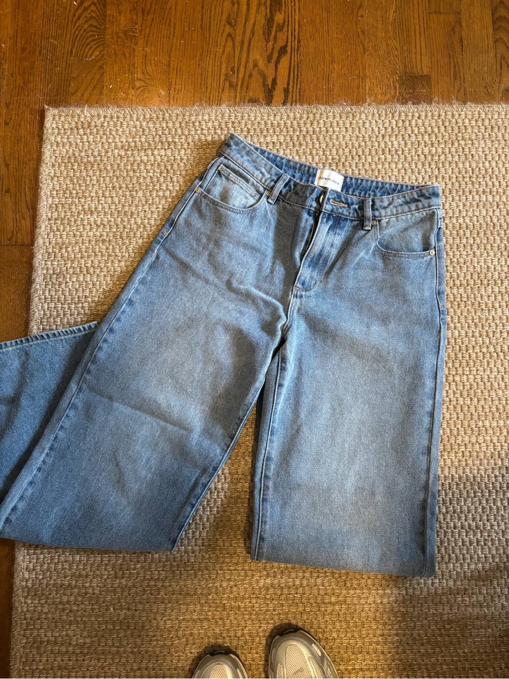 A brand mid rise baggy jean